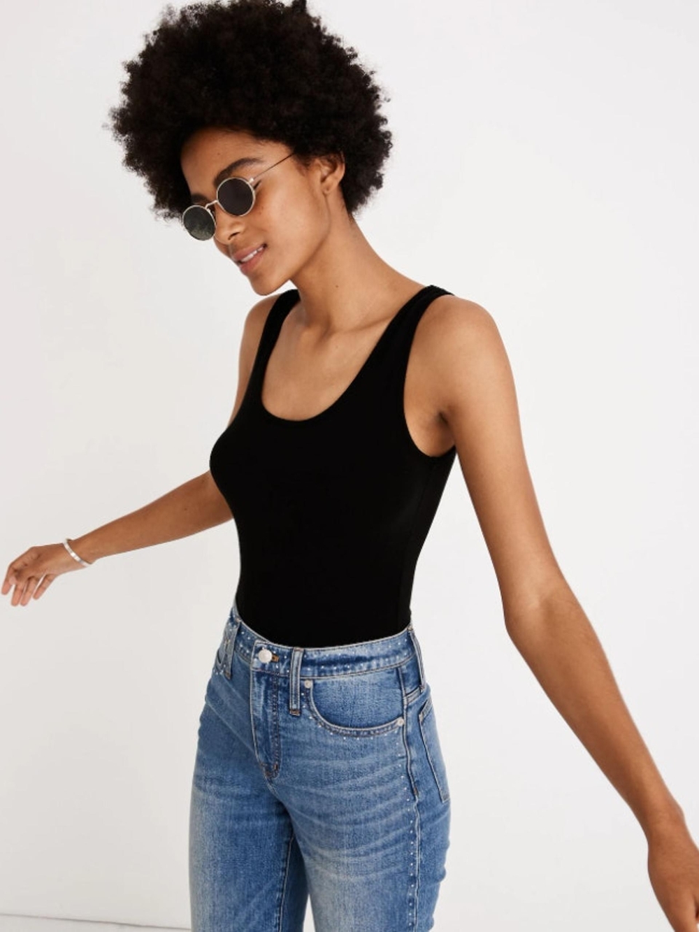 Madewell Black Scoop Neck Bodysuit